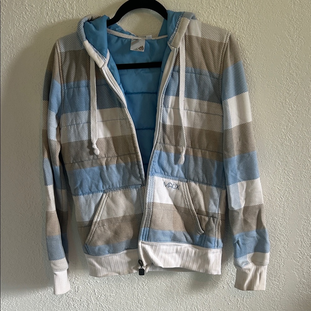Matix Clothing Company Blue and Tan Zip-Up Sweater
